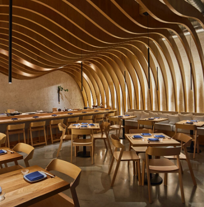 دکور فست فود و رستوران چوبی